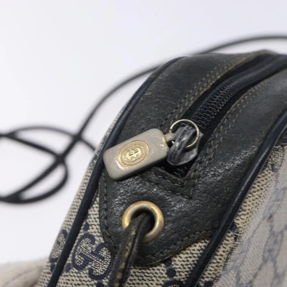 GUCCI GG Supreme Sherry Line Bag PVC Navy Gold Red 89 02 066 Auth 133032 - Picture 11 of 16